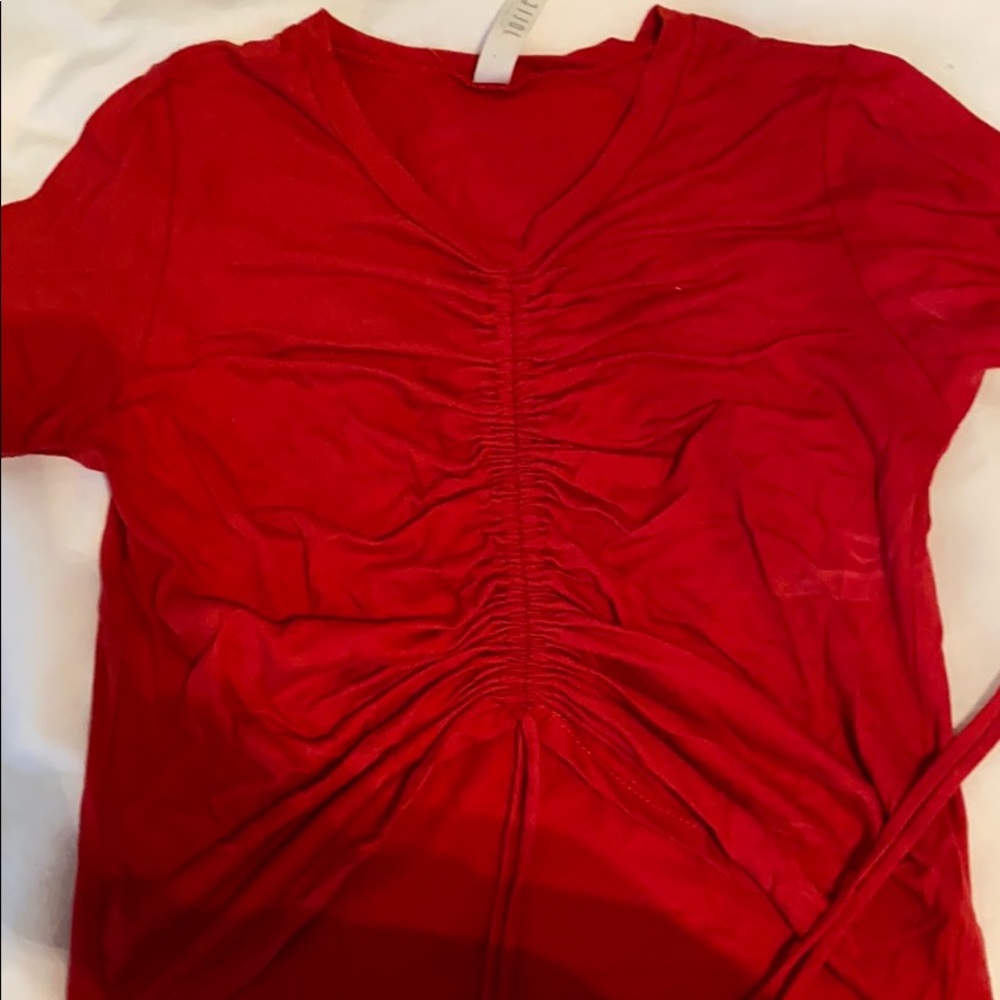 Red Rouched Crop Top - Picture 2 of 2